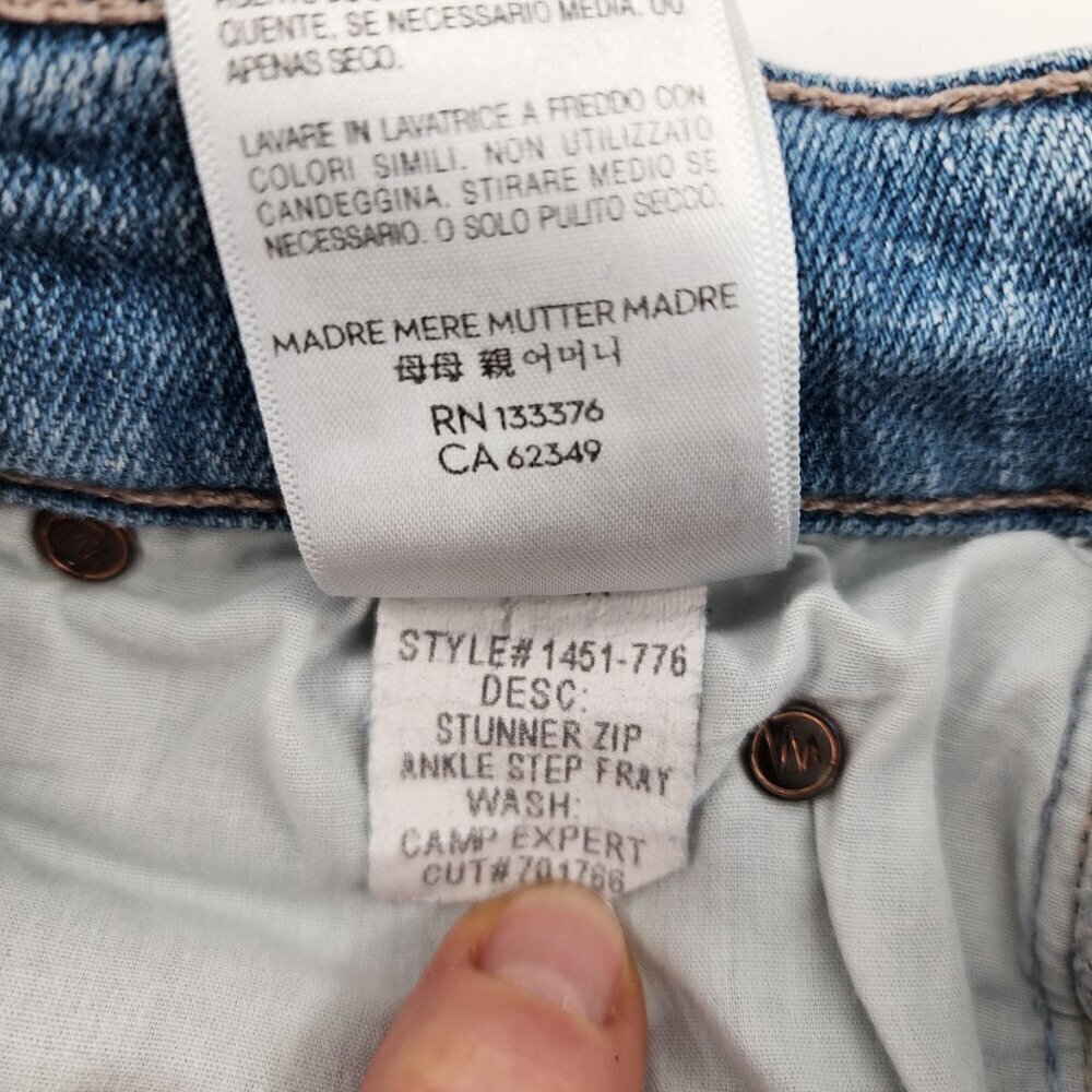 MOTHER Stunner Zip Ankle Step Fray Jeans in Camp Expert $253 #46 Size 24 - Picture 8 of 8